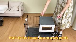 4-Tier Cat Cage Indoor with Litter Box Installation Video