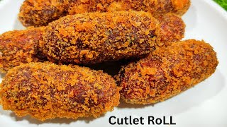 कटलेट रोल बनाने का यह अनोखा तरीका देखकर आंखें चौक जाएंगी आपकी। cutlet roll recipe। cutlet roll hindi