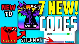 *NEW *ALL WORKING Stickman TD Codes  2024|ROBLOX Stickman TD