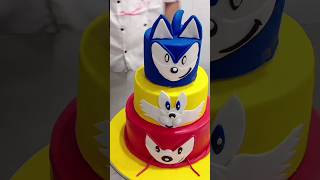 Sonic cake 3 story complet desing 😓😴😪 #cake #cakedecorating #cakedesign #trending #chefcake #sonic