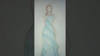 fashion illustration | fashion illustration color pencil #shorts