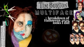 Tim Burton Multiface Tutorial || My Halloween 2020 Looks || ThisIsKyleB || #nightmarebeforechristmas