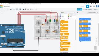 Basic Arduino Programming using Blocks | DISCO LED control in TinkerCAD