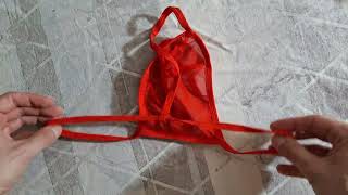 Elastic Red Thong Panties for Women and Men