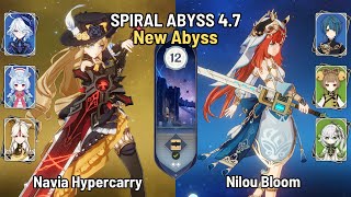 C0 Navia Furina Hypercarry | C0 Nilou Nahida Bloom Team | Spiral Abyss 4.7 Floor 12 | Genshin Impact