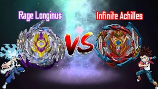 Beyblade Battle  (Rage Longinus vs Infinite Achilles) (レイジロンギヌス vs インフィニットアキレス) B-168 vs B-173