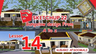 Barashada Sketchup Afsoomali || Bungalow design A to Z Casharka 14aad