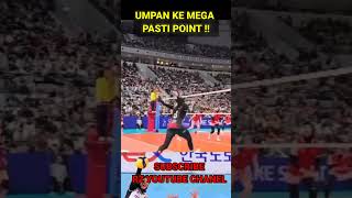 Bola diumpan Ke Mega Pasti Point' !!! #volyball #redspark #megawativoli #megatron