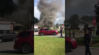 #housefire Vent Limited Dark Black Smoke Black Fire #pensacola #firefighter  Navy Fire #bystander