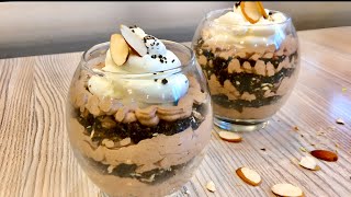 No Bake Chocolate Almond Cheesecake Dessert | 10 Minutes Cold Dessert | Chocolate Cheesecake Trifle