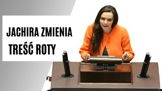 Bez Komentarza: Klaudia Jachira w Sejmie zmienia treść Roty autorstwa Marii Konopnickiej