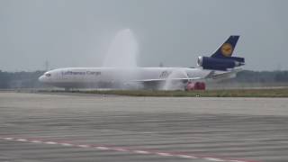 Lufthansa Cargo / MD-11F [D-ALCC] water salute @ Berlin-Schönefeld 24.06.17