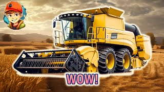 Harvester Video For Kids - Harvesting Power: Explore Combine Harvesters for Kids! Cool Machine Video