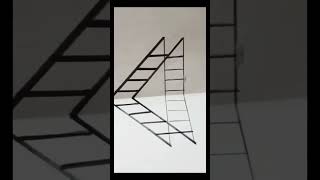 3d Illusion Drawing | 3d Ladder | #shorts #3ddrawing #youtubeshorts