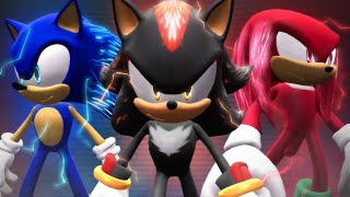 Movie Sonic, Knuckles and Shadow in Sonic World DX