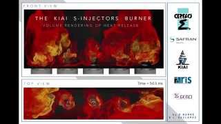 Large Eddy Simulation of ignition in the 5 burners KIAI test facility (AVBP - CERFACS).