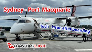 Faced with a faulty aircraft | Sydney to Port Macquarie | QantasLink Q400 review