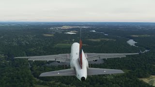 Airbus A320, Delta Airlines, approach into Windsor Locks, Connecticut/Hartford. MSFS 2020.