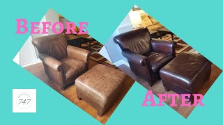 Refinishing Leather Chair & Ottoman My First Attempt