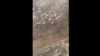 Puratasi month Easy 9-5 dots rose and butterfly rangoli