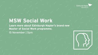 Master of Social Work | SHSC | Edinburgh Napier University