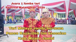 Penampilan Juara 1 lomba Tari di festival Batanghari Tim Kesenian Kabupaten Muara Jambi yang memukau