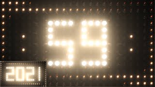 Countdown 2021 New Year Eve Countdown 4K Flashing Lights Board Video Animation