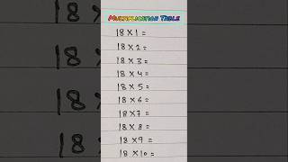 Table of 18 📚✨️ #tables #tricks #maths