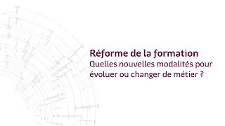 2019. Webinaire SPRO-EP - Réforme de la formation