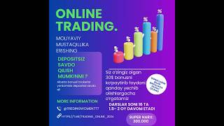 Treding kursga start berdik📉📈🧑‍💻📊💸💸🥳🥳🥳🥳🥳🥳 Kursga yozilish uchun: @tredingwomen777