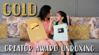 Gold creator award unboxing | Nivi and Ishanvi