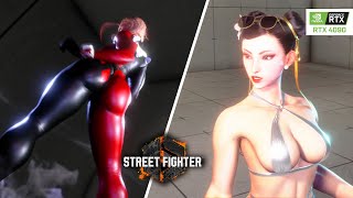 Thicc Cammy Curvy Quinn vs Chun Li bikini outfit Mod Showcase - Street Fighter 6 (4K UHD 60FPS)