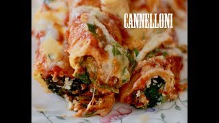 EASIEST SPINACH CANNELLONI | SIMPLE CANNELLONI WITH SPINACH AND RICOTTA