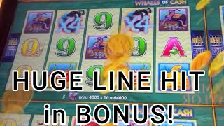 Whales of Cash - Wonder 4 Boost gave me a 5 Coin Bonus and a Huge Line Hit! #slots #casino #wonder4