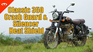 Classic 350 Crash Guard & Silencer Heat Shield - Royal Enfield Accessories | IAMABIKER മലയാളം