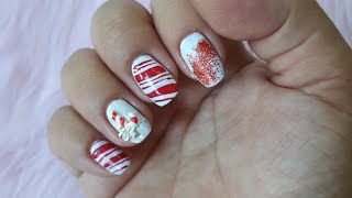 Candy Cane Nail Design