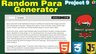 JavaScript Random Paragraph Generator | Project 9 | Learn Coding