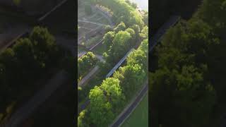 Vorbeifahrt am Welterbe Corvey #dronevideo #eisenbahn #train #germantrains #railroad #shortsviral