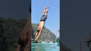 Swimming in James Bond Island.     #thailand #beach #jamesbondisland #phiphiislands #travel