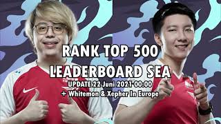 22 Juni 2021 || Player Indonesia Rank TOP 500 Leaderboard SEA + Whitemon & Xepher In Europe