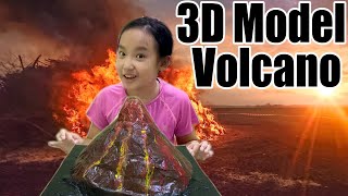 Paper Mache DIY 3D Model  Volcano | 페이퍼 마쉐 화산 모형 만들기