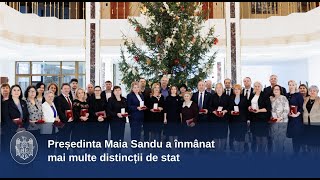 Președinta Maia Sandu a înmânat mai multe distincții de stat