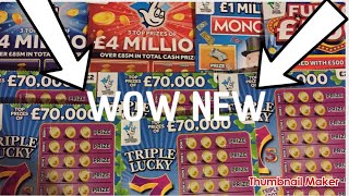 NEW SCRATCH CARDS NEW TRIPLE LUCKY 7 🤞4£ Million red 🤞£4 Million blue 🤞full of £500 👍monopoly 😊