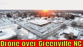 DJI Phantom 4 Drone cold weather flight Snow ECU Greenville North Carolina