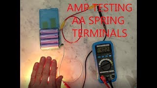 Amp Testing AA Spring Terminals for Solderless Battery Boxes