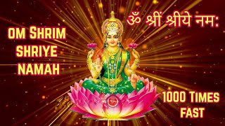 ॐ श्रीं श्रीये नम: 1000 Times | Om Shrim Shriye Namah Fast | Lakshmi Mantra Fast