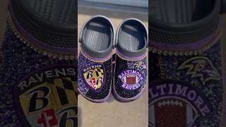 All Blinged Out - Baltimore Ravens Custom Crocs 🏈 #blingcrocs #diy #football