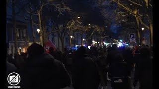 Cortège sauvage après la grande manif du 28 mars 2023 à Paris