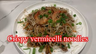 Deep fried vermicelli noodles! #genelyskitchen