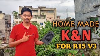 Home made K&N air filter for R15 V3 || Life time air filter || MH MotoVlog